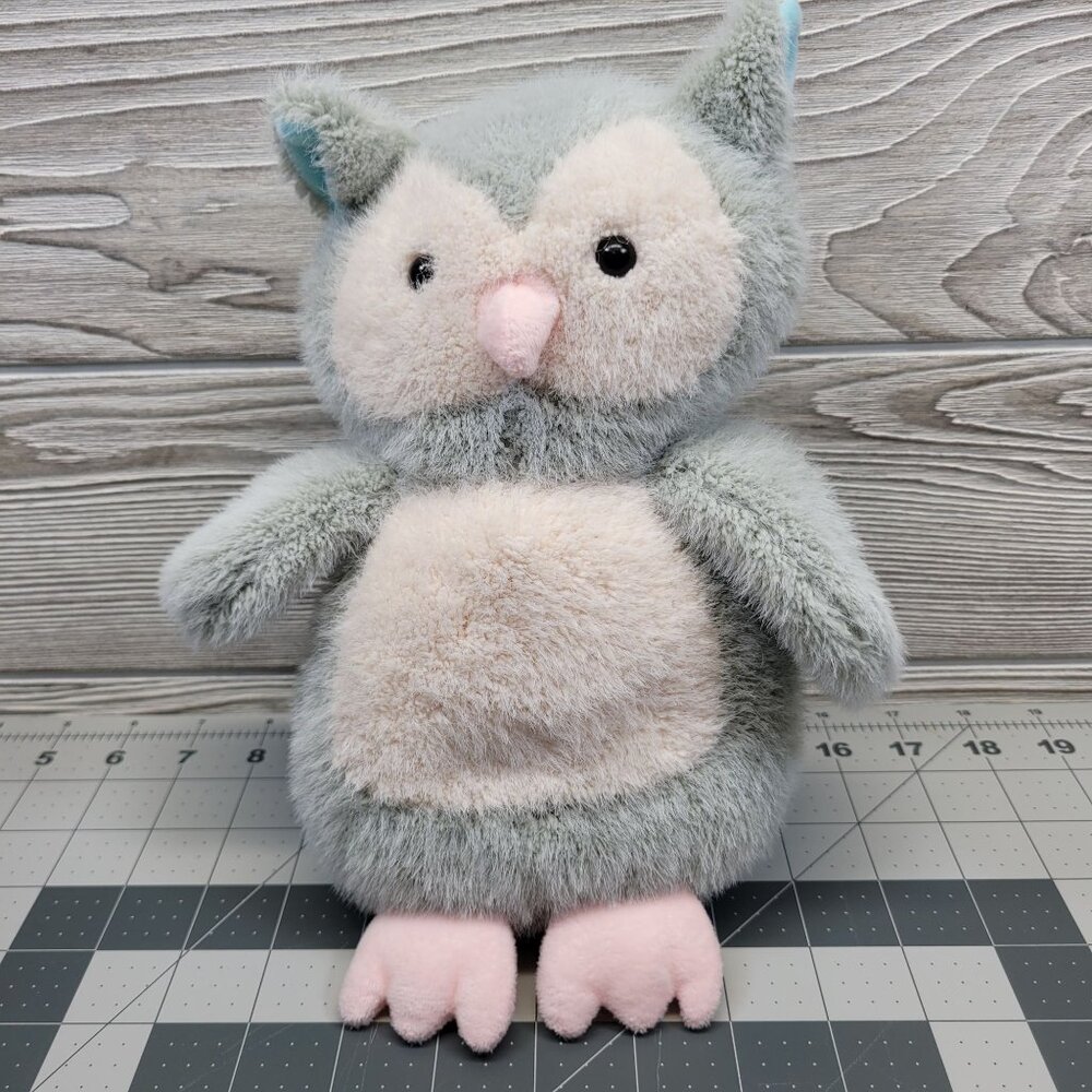 Apricot Lamb Stuffed Owl Plush Toy Soft Baby Crib Pink Beak Feet Green Grey Blue